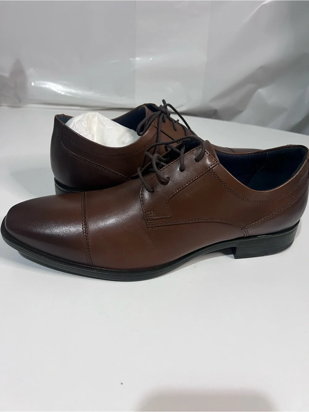 Johnston & Murphy Brown Leather Cap-Toe Derby Shoes